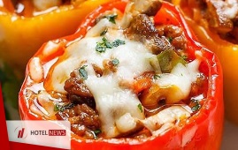 Baking peppers with cheese