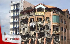 Damage caused to a hotel in the Philippines