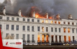 Huge fire at Claremont Hotel, England