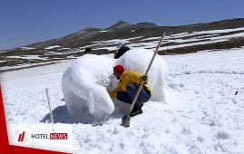 مسابقه مجسمه‌سازی با برف و یخ در شهر همدان با بهره‌گیری از ظرفیت پیاده‌راه